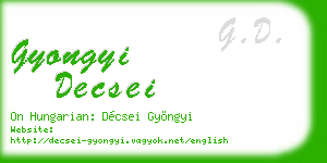 gyongyi decsei business card