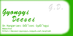gyongyi decsei business card